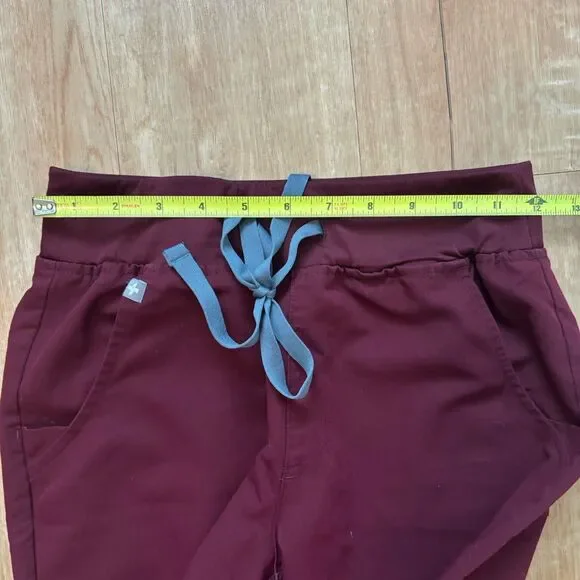 Figs Scrub Bottoms Womens Size XXS Petite Burgundy Zamora Joggers High Rise - Picture 5 of 5